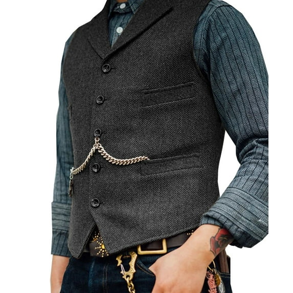 Men's Suit Jacket for Wedding Wool Tweed Vest Waistcoat for Men Suit Jacket Slim Fit Sport Coats Blazer for Daily Business Wedding Party