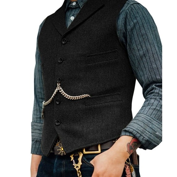 Men's Suit Jacket for Wedding Wool Tweed Vest Waistcoat for Men Suit Jacket Slim Fit Sport Coats Blazer for Daily Business Wedding Party