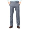 thumbnail image 1 of Men's Suit Pants Business Casual Button Pockets Straight Pants Work Office Outdoor Trousers With Pockets Gray 32, 1 of 6