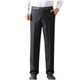 thumbnail image 1 of Men's Suit Pants Non-lron,Wrinkle Flat Front Dress Pants Winter Fleece Warm Waistband Pant for Work Business Wedding, 1 of 9