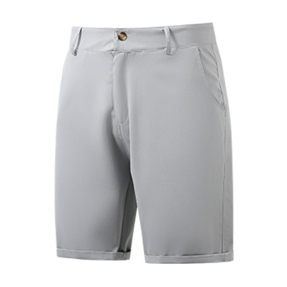 Men's Suit Shorts Fashion Button Closure Dressy Casual Golf Short Pants Stretch Quick Dry Breathable Work Shorts