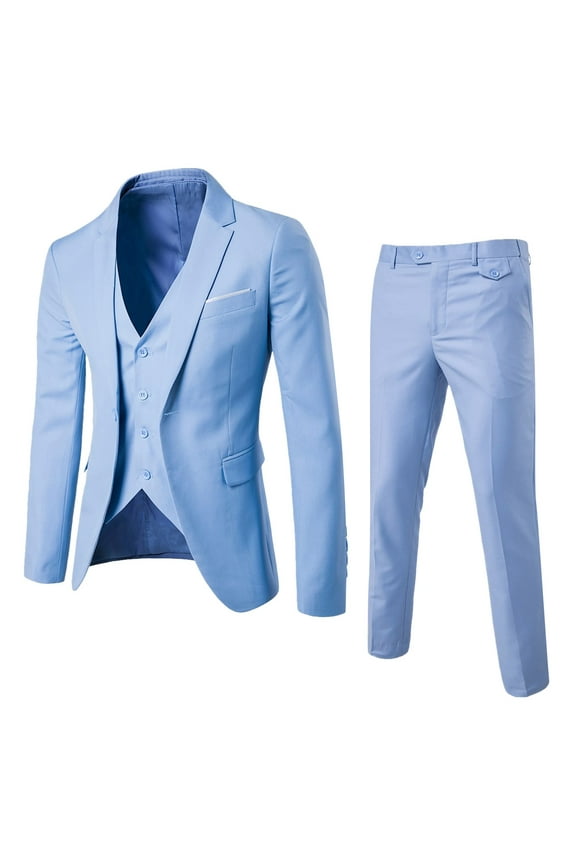 Men’s Suit Slim 2 Piece Suit Business Wedding Party Jacket Vest & Pants Coat