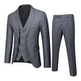 thumbnail image 1 of Men’s Suit Slim 3 Piece Suit Business Wedding Party Jacket Vest & Pants Mens Pajamas Set Big And Tall, 1 of 4