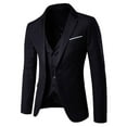 thumbnail image 1 of Men’s Suit Slim 3-Piece Suit with Jacket Vest and Pants - Business Wedding Party Attire for Formal Events, Celebrations, and Professional Occasions,Navy,2XL, 1 of 7