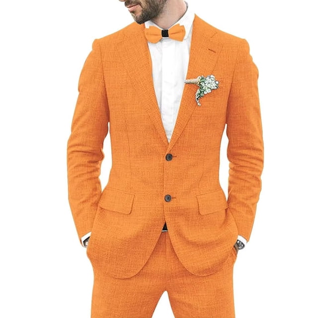 Perfect Orange Slim Fit Double Breasted Solid Color Men's Suit Vest main image 0