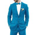 thumbnail image 1 of Men s Suit Slim Fit 2 Piece Suit Double Breasted Suit One Button Formal for Wedding Prom Suits Blue 5XL, 1 of 7