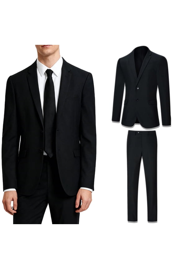 Men's Suit Slim Fit 2 Piece Suits for Men, Two Button Blazer Jacket Pants Set with Tie for Wedding Business Dinner