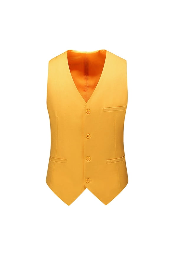 Men's Suit Vest Business Formal Dress Waistcoat with 3 Pockets Slim Fit Button V Neck Tuxedo Vests