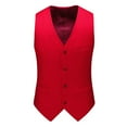 thumbnail image 1 of Men's Suit Vest Business Formal Dress Waistcoat with 3 Pockets Slim Fit Button V Neck Tuxedo Vests, 1 of 3