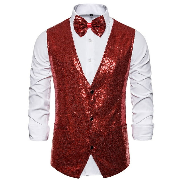 Men's Suit Vest Slim Fit Business Wedding Waistcoat Sleeveless Tank ...