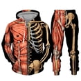 thumbnail image 1 of Men's Suits Casual Halloween Print Two Piece Sweater Set with Drawstring Pocket Pants for Comfortable Style, 1 of 4