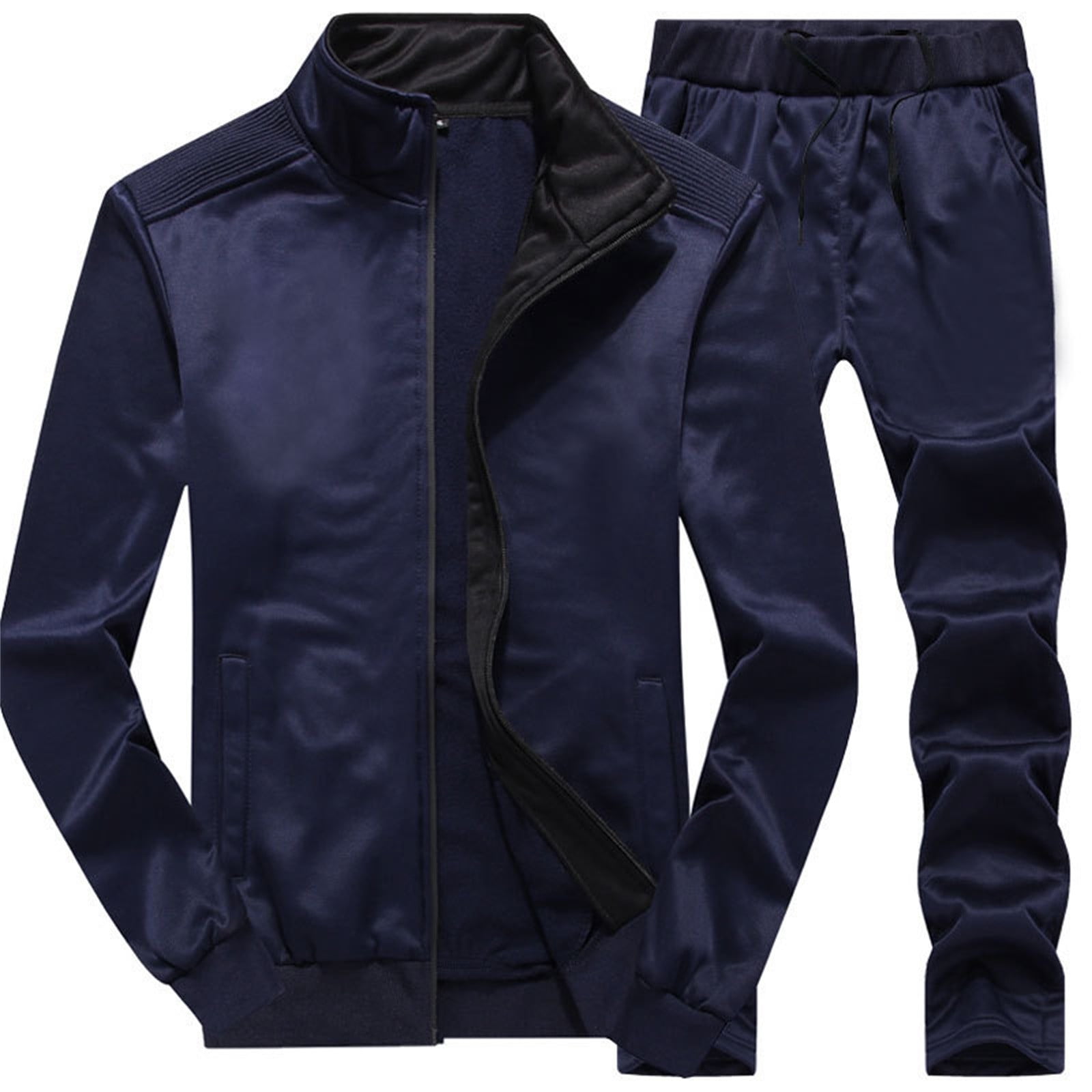 Men's Suits Casual Track Full Zip Running Jogging Sports Jacket and ...