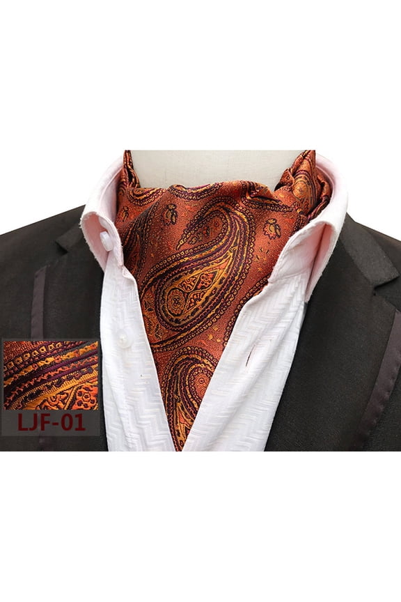 Men's Suits Paisley Floral Cravat Ascot Necktie Wedding Party Formal Tie
