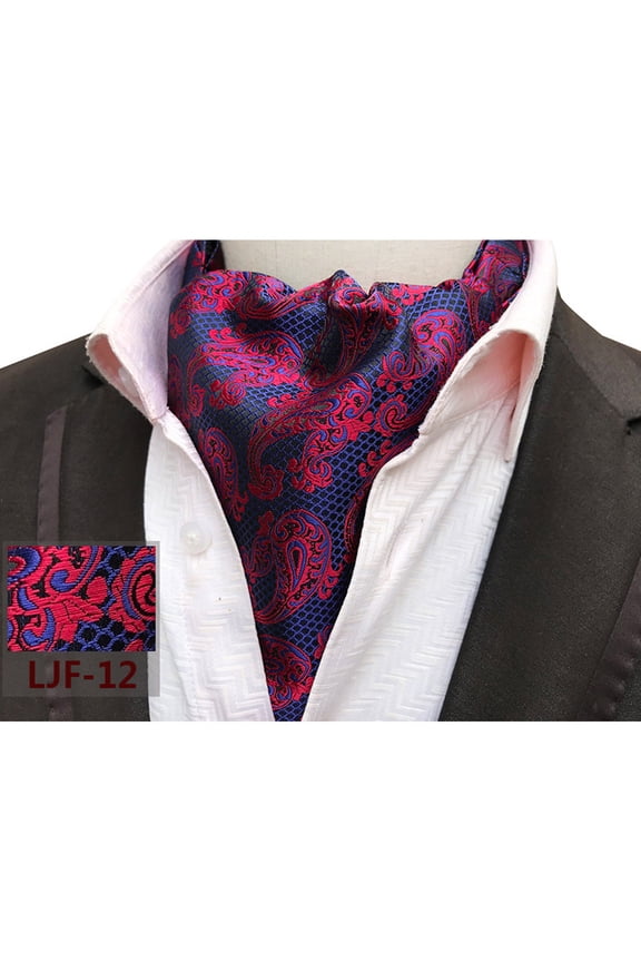 Men's Suits Paisley Floral Cravat Ascot Necktie Wedding Party Formal Tie
