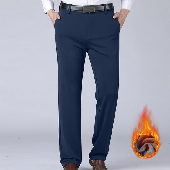 Men's Suits Separates Fit - Flat Front Pant & Formal Suit Jackets - Men Zipper Suit Ppants Straight Tube Business Affairs Solid Color Trousers