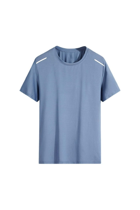 Men's Summer Athletic Shirt Loose Fit Ice Silk Quick Drying Comfortable Short Sleeve Tee for Active Sports Leisure Wear