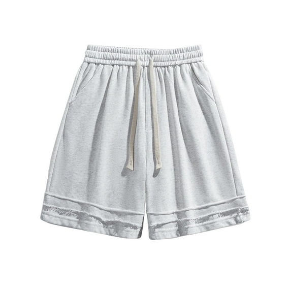 Men's Summer Athletic Shorts Fashion Solid Color Elastic Breathable Short Hiking Beach Short Pants with Pockets