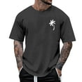 thumbnail image 1 of Men's Summer Beach Little Tree Print Short Sleeve Round Neck T Shirt, Polyester, Lightweight, Skin friendly, for Casual & Active Occasions, 1 of 3