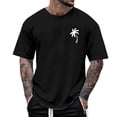 thumbnail image 1 of Men's Summer Beach Little Tree Print Short Sleeve Round Neck T Shirt, Polyester, Lightweight, Skin friendly, for Casual & Active Occasions, 1 of 3