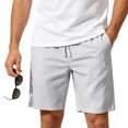 thumbnail image 1 of Men's Summer Beach Shorts Cotton Linen Elastic Waist Casual Shorts Relaxed Fit Lounge Shorts, 1 of 5