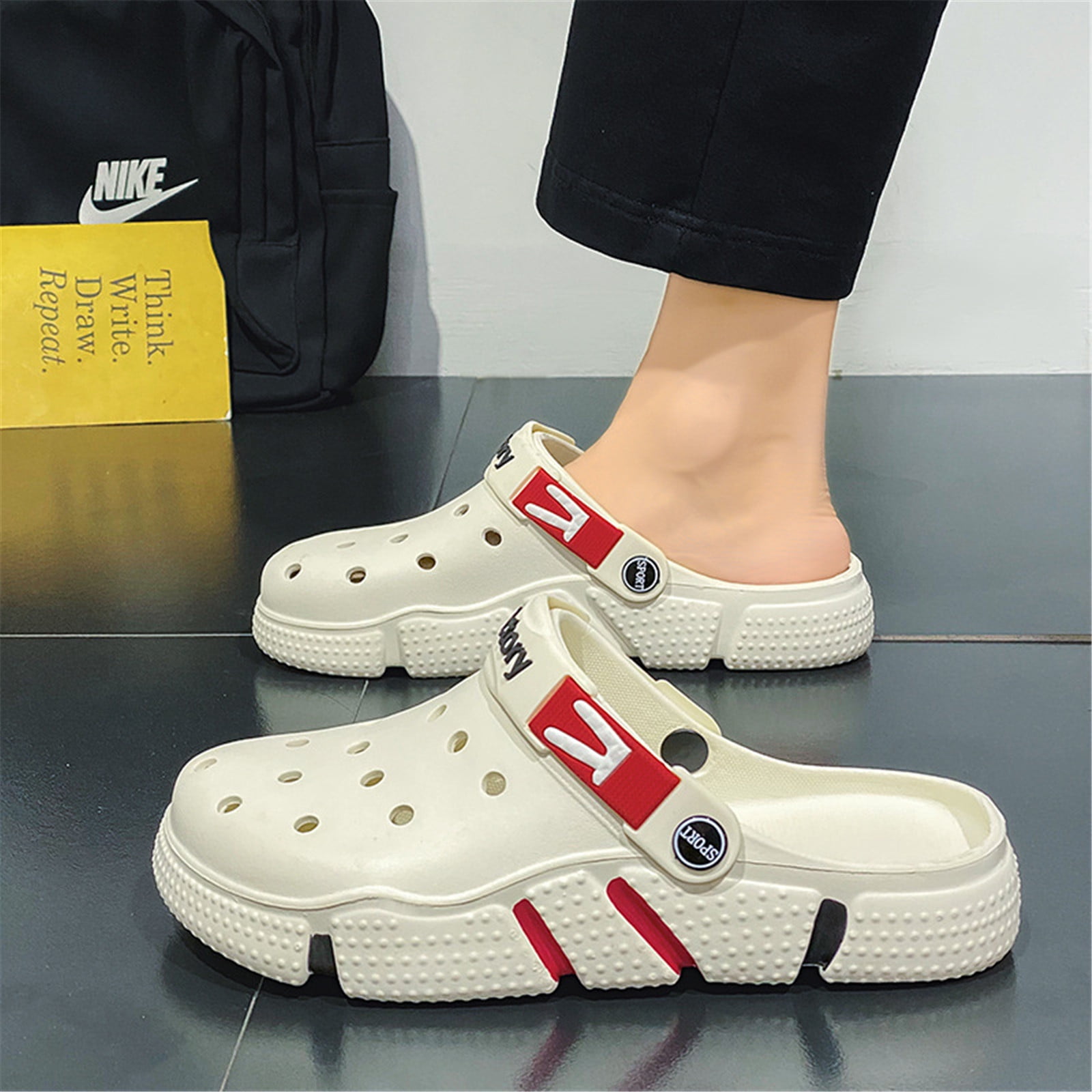 Men's Summer Big Size Solid Garden Slippers Soft Soles Beach