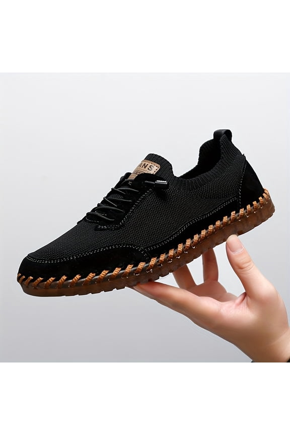 Men's Summer Breathable Comfortable Casual Shoes, Soft Sole Simple Versatile Shoes Knitted Large Size Fashion Versatile Men's Shoes,