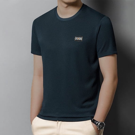 Men's Summer Breathable Ice Silk High Elasticity Casual Short Sleeve T-Shirt