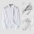 thumbnail image 1 of Men's Summer Breathable Mesh Sun Protection Clothing Outdoor Fishing Inner Pocket Long Sleeves Coat White L, 1 of 7