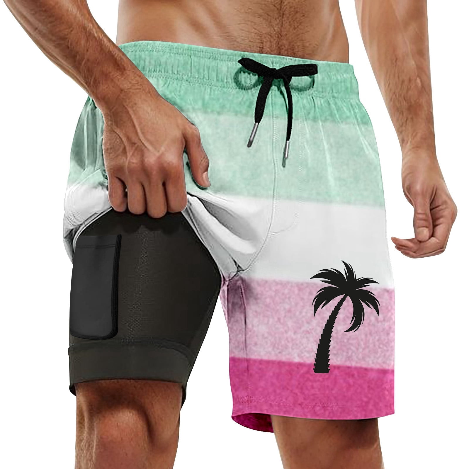 Men's Summer Capybara Print Swim Trunks Lightweight Beach Board Shorts ...