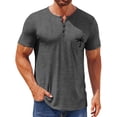 thumbnail image 1 of Men's Summer Casual 4-Button Short Sleeve T-Shirt Stylish, Lightweight, Versatile, Available in Multiple Colors and Sizes, 1 of 3