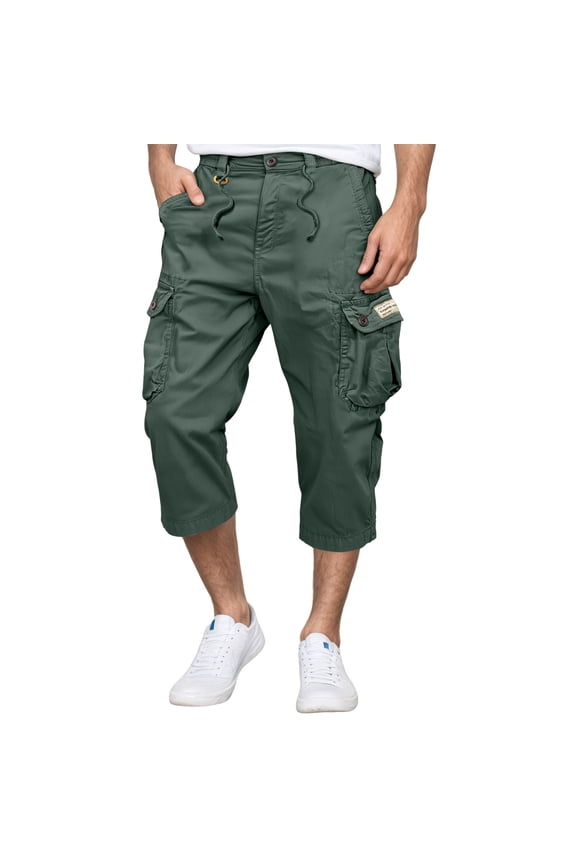 Men's Summer Casual Cargo Pants Straight Leg Cropped Utility Trousers For Outdoor Beach Home Comfortable Lightweight Pocket