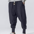 thumbnail image 1 of Men's Summer Casual Elastic Waist Solid Color Pants with Drawstring Closure and Pockets for Jogging, Hiking, Yoga, and Daily Wear (Sizes M-5XL), 1 of 4