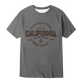 thumbnail image 1 of Men's Summer Casual Letter Print Short Sleeve T Shirt Polyester & Spandex Lightweight Breathable Multiple Sizes, 1 of 3