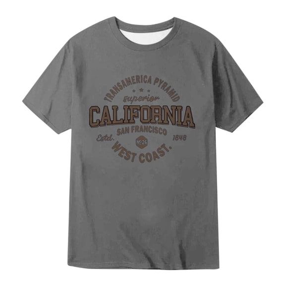 Men's Summer Casual Letter Print Short Sleeve T Shirt Polyester & Spandex Lightweight Breathable Multiple Sizes
