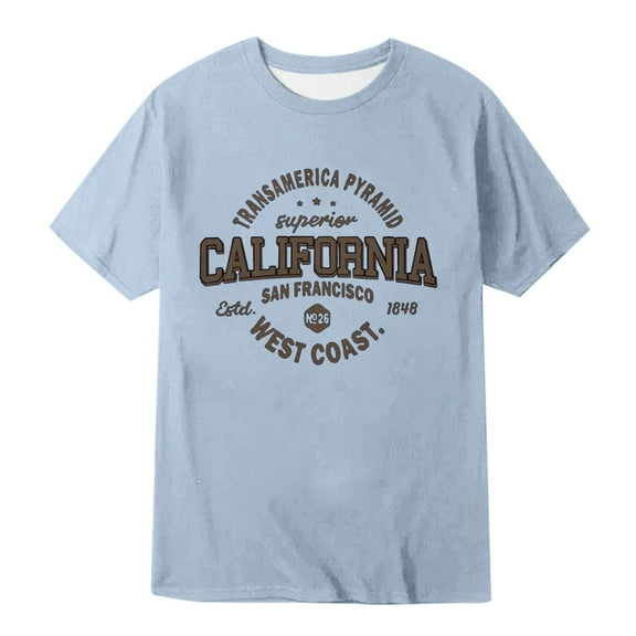 Men's Summer Casual Letter Print Short Sleeve T Shirt Polyester & Spandex Lightweight Breathable Multiple Sizes