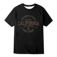 thumbnail image 1 of Men's Summer Casual Letter Print Short Sleeve T Shirt Polyester & Spandex Lightweight Breathable Multiple Sizes, 1 of 3