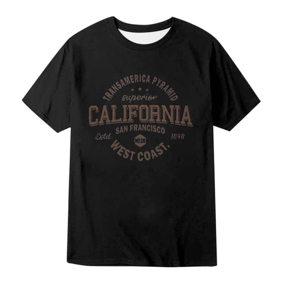 Men's Summer Casual Letter Print Short Sleeve T Shirt Polyester & Spandex Lightweight Breathable Multiple Sizes