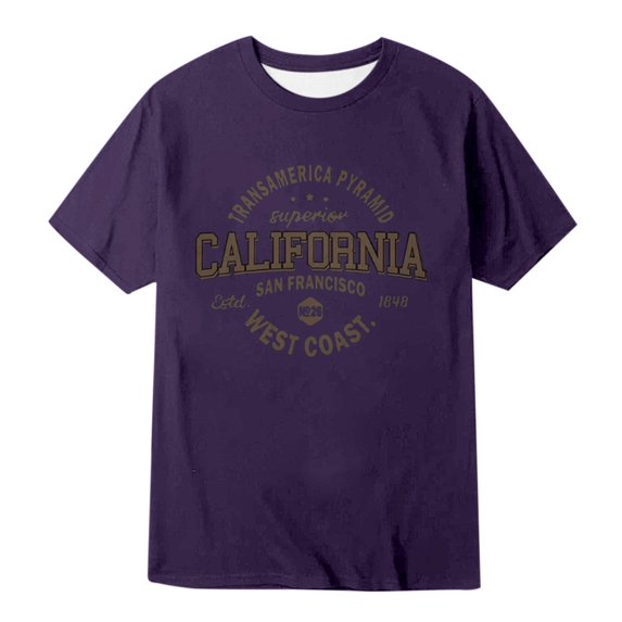 Men's Summer Casual Letter Print Short Sleeve T Shirt Polyester & Spandex Lightweight Breathable Multiple Sizes