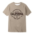 thumbnail image 1 of Men's Summer Casual Letter Print Short Sleeve T Shirt Polyester & Spandex Lightweight Breathable Multiple Sizes, 1 of 3