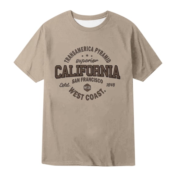 Men's Summer Casual Letter Print Short Sleeve T Shirt Polyester & Spandex Lightweight Breathable Multiple Sizes