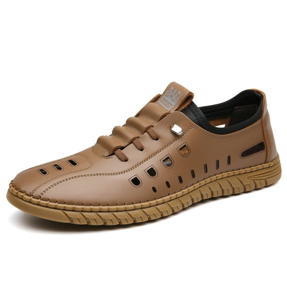 Men's Summer Casual Loafers Slip On Leather Shoes Comfortable Lightweight Driving Shoes Male Moccasins Classic Penny Loafer Flats Boat Shoes Outdoor Walking Shoes