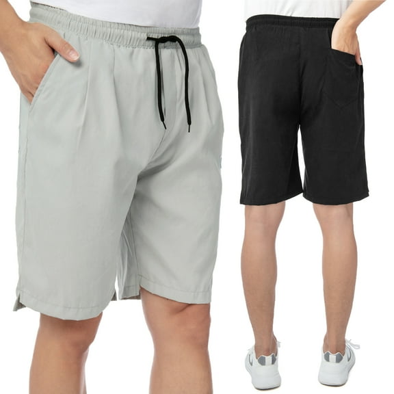 Men's Summer Casual Loose Five-Point Pants Beach Large Size Stretch Shorts with Pockets