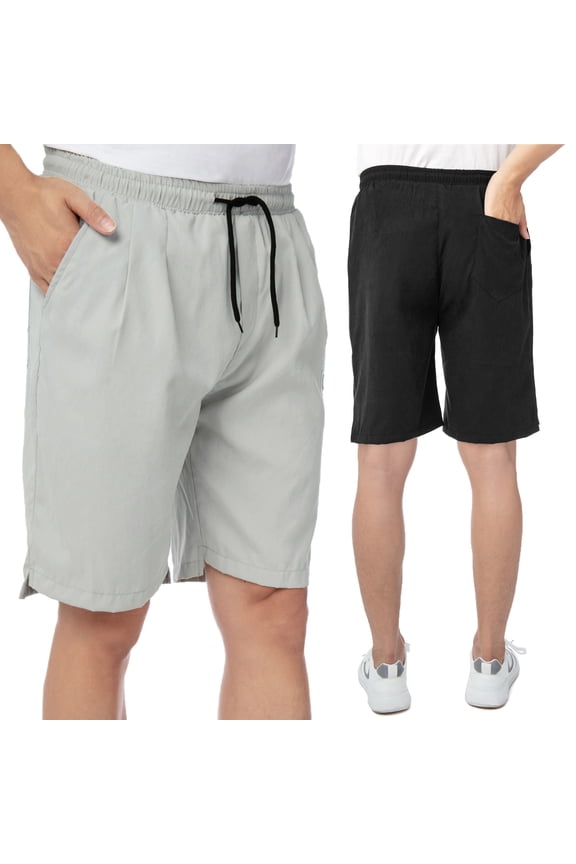 Men's Summer Casual Loose Five-Point Pants Beach Large Size Stretch Shorts with Pockets