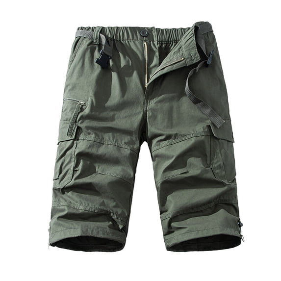 Men's Summer Casual Pocket Straight Leg Solid Color Shorts Ideal for Beaches, with Different Sizes and Lengths