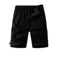 thumbnail image 1 of Men's Summer Casual Pocket Straight Leg Solid Color Shorts Stylish, Suitable for Seaside Entertainment, Size Chart Provided, 1 of 3