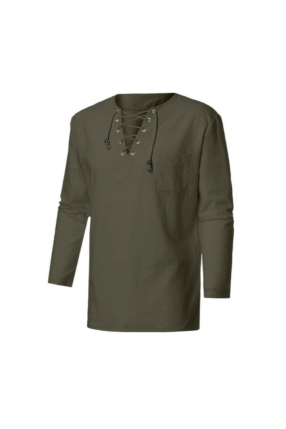 Men's Summer Casual Shirt Loose Fit V Neck Pull String Design Comfortable Breathable Fabric for Home Beach Outdoor Mens T-Shirts Summer Lightweight Tee Tops