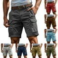 thumbnail image 1 of Men's Summer Casual Shorts, Cargo-Shorts, Short Pants for Golf, Athletics, Running, Fishing, and Hiking Light Blue M, 1 of 2