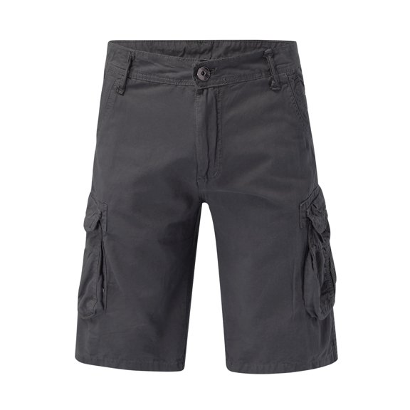 Men's Summer Casual Shorts Elastic Waist Straight Fit Cargo Pants with Button Pocket Lightweight Comfortable Breathable Outdoor Athletic