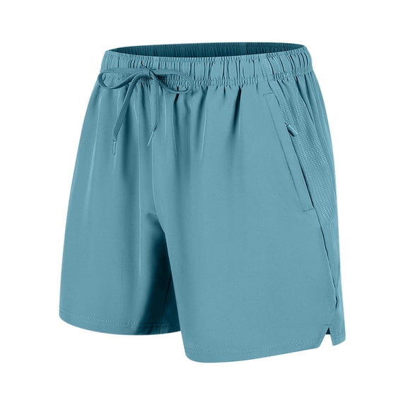 Men's Summer Casual Shorts Quick Dry Lightweight Breathable Solid Color Outdoor Gym Hiking Workout Shorts