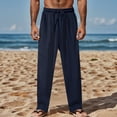 thumbnail image 1 of Men's Summer Casual Trousers Loose Fit Everyday Comfort Lightweight Breathable Long Pants for Daily Leisure Wear Men's Comfortable Lightweight Hiking Pants Kids Pull On Sweatpants, 1 of 5
